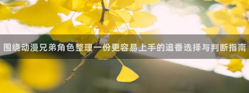 韩漫免费观看:围绕动漫兄弟角色整理一份更容易上手的追番选择与判断指南配图